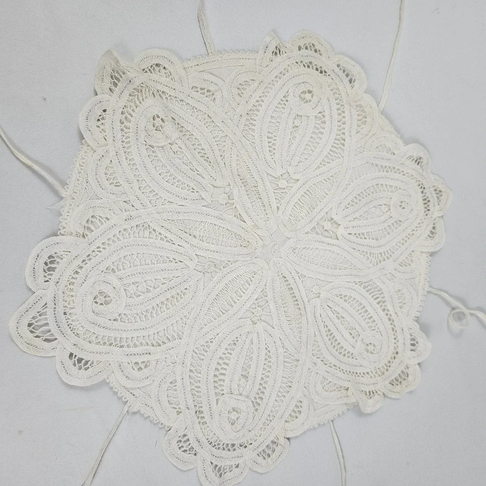 Vintage Belgium Linen Lace Bread Warmer Bun Muffin Server Holder 13